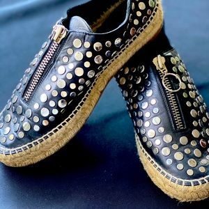 Alexander wang black studded espadrilles size 40
